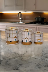 Patates Soğan Sarımsak Saklama Kabı 3 lü Set, Bird Cage