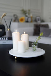 Sunumluk - Beyaz Mermer, Sunum Tabağı - 28 cm