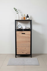 2 Raflı Metal Banyo Düzenleyici, Kapaklı Çamaşır Sepeti ve Çok Amaçlı Raf Ünitesi