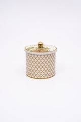 Forrest Desenli Yuvarlak Metal Saklama Kabı, Erzak Saklama Kabı - Organizer 14 Cm X 12,5 Cm Er142-3g