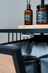 2 Raflı Metal Banyo Düzenleyici, Kapaklı Çamaşır Sepeti ve Çok Amaçlı Raf Ünitesi