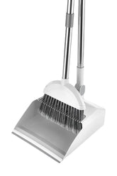 Katlanabilir Saplı Faraş & Fırça Seti – Taraklı, Paslanmaz Çelik Saplı, Beyaz Renk