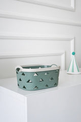 Deri Desenli Saklama ve Düzenleme Sepet Takımı (3'lü), Yeşil