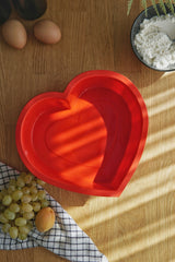 Kalp Model Silikon Kek Kalıbı, Platinium Silikon, Kırmızı