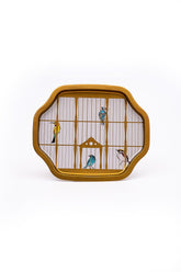 Ee166-t7 Bird Cage Desenli Özel Şekil Tepsi 28x33 Cm