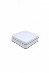 120x120x41 mm Metal Kapaklı Baskısız Metal Kutu, Mat Beyaz, 144 Adet
