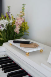 Beyaz Mermer Dikdörtgen Sunum Tabağı 24x12 cm | Çok Amaçlı Dekoratif Stand