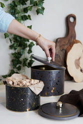 Terrazzo Desenli Metal Saklama Kabı Seti - 2'li Set (1,3 Lt - 2,9 Lt) ERB53U4