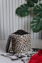 Er024-v4 Leo Desenli Kare Metal Saklama Kabı 12x12 Cm