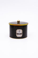 Trellis Desenli Yuvarlak Metal Saklama Kabı 14 Cm, Erzak Kabı - Organizer 17,5 Cm X 13 Cm Er145-v2