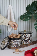 Leo Desenli Metal Saklama Kabı Seti - 2'li Set (1,3 Lt - 2,9 Lt) ERB53V4