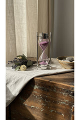 Gümüş Rengi Çift Pusulalı Kum Saati 20 cm Modern Metal Çerçeve Lüks Ofis Hediyelik Aksesuar