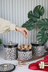 Leo Desenli Metal Saklama Kabı Seti - 3'lü Set (1,3 Lt - 1,7 Lt - 2,1 Lt) ERB30V4