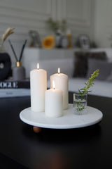 Sunumluk - Beyaz Mermer, Sunum Tabağı - 28 cm