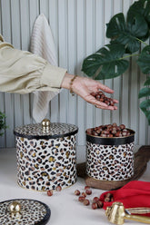 Leo Desenli Metal Saklama Kabı Seti - 2'li Set (1,7 lt - 3,5 lt)