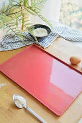 Dikdörtgen Kenarlı Fırın Matı, Platinum Silikon, 25 x 36 x 1 cm, Kiremit Rengi