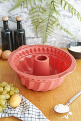 Taç Model Silikon Kek Kalıbı, Platinium Silikon, Kiremit Rengi