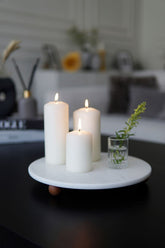 Sunumluk - Beyaz Mermer, Sunum Tabağı - 28 cm