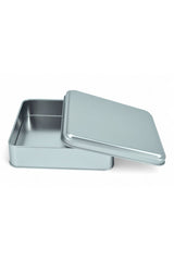 158x158x47 mm Metal Kapaklı Baskısız Metal Kutu, Mat Silver, 72 Adet