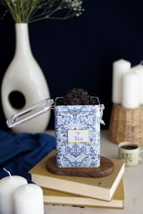 Er043-y2 Azulejos Tea Desenli Dikdörtgen Metal Saklama Kabı 8x10 Cm