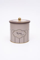 Retro Desenli Erzak Saklama Kabı - Metal Saklama Kabı 17,5 Cm X 18 Cm Er147-u6