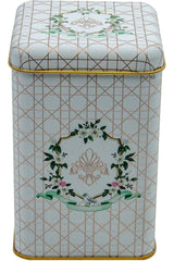 Evle Er022-7a Elegance Coffee Desenli Kare Metal Saklama Kabı 11x11 Cm