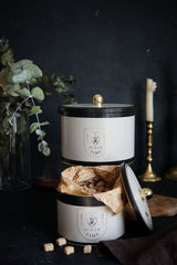 Azura Desenli Metal Saklama Kabı Seti - 2'li Set (1,3 Lt - 2,9 Lt) ERB53V3