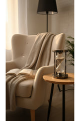 Füme Metal Çift Pusulalı Kum Saati 16 cm Siyah Kumlu Lüks Modern Masaüstü Hediyelik Aksesuar