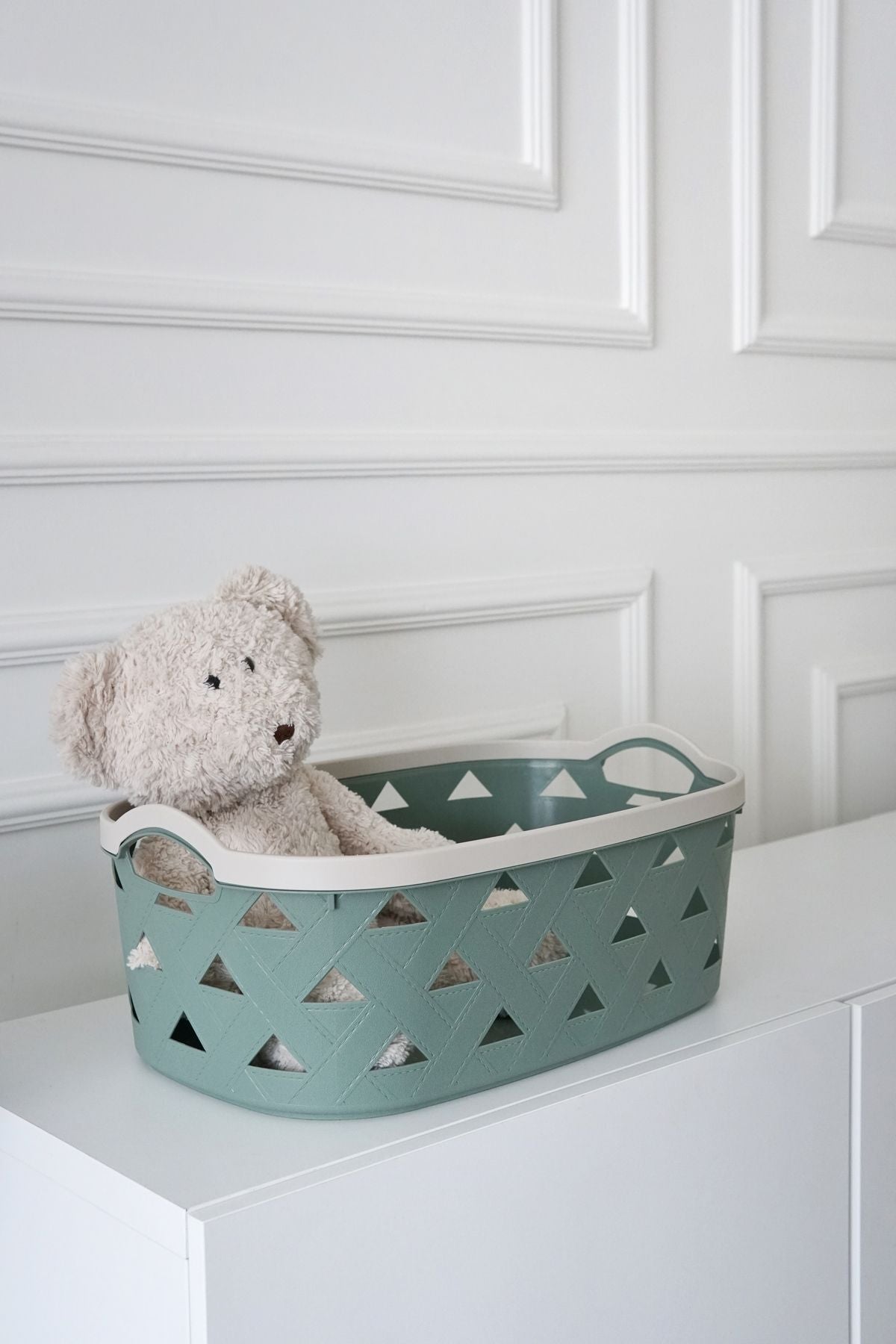 Deri Desenli Saklama ve Düzenleme Sepet Takımı (7’li), Yeşil