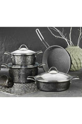 Brioni Copper 7 Parça Platin Tencere Seti