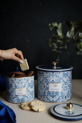 Azulejos Desenli Metal Saklama Kabı Seti - 2'li Set (1,7 lt - 3,5 lt)