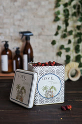 Er024-6ı Forrest Grey Love Desenli Kare Metal Saklama Kabı 12x12 Cm