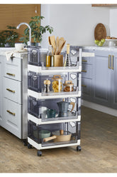 4 Katlı Portatif Organizer Raf Beyaz