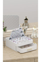 Çekmeceli Aynalı Çok Bölmeli Makyaj Takı Organizer