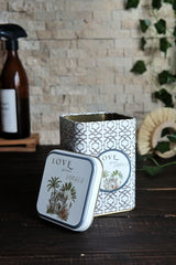 Er018-6ı Forrest Grey Love Desenli Kare Metal Saklama Kabı 9x9 Cm