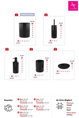 Flores 5'li Banyo Seti - Siyah