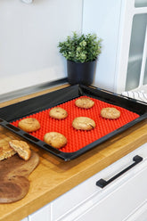 Piramit Silikon Pişirme Matı, Platinum Silikon, 27 x 38 cm, Kırmızı