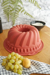 Taç Model Silikon Kek Kalıbı, Platinium Silikon, Kiremit Rengi