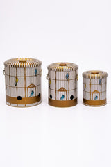 Metal Patates Soğan Kovası - Sebzelik - Patates Soğanlık Sepeti Sarımsaklık 3lü, Bird Cage Erb29t7