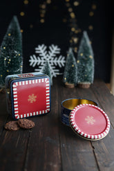 Yılbaşı Temalı 2'li Dekoratif Metal Kutu Seti, Tart Erb526r