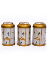 3'lü Metal Saklama Kabı Seti 10.5 Cm Erzak Kabı Kavanoz Takımı, Bird Cage Erb04t7