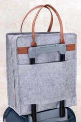 Deri Kulplu Ayakkabı Seyahat Çantası - Gri