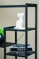 Çok Amaçlı Kademeli Metal Raf, 12 Gözlü Kitaplık ve Saksı Standı, Siyah Organizer Ünite