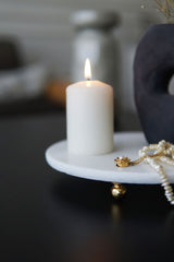 Sunumluk - Beyaz Mermer, Sunum Tabağı - 25 Cm