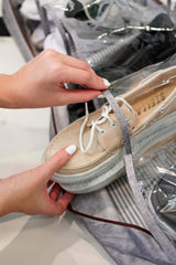 Deri Kulplu Ayakkabı Seyahat Çantası - Gri