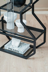 Gitar Tasarımlı Metal Kitaplık, 5 Raflı Dekoratif Raf Ünitesi, Müzik Temalı Salon Standı