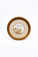 Ee197-7ı Forrest Yellow Urban Desenli Yuvarlak Tepsi 31,5 Cm