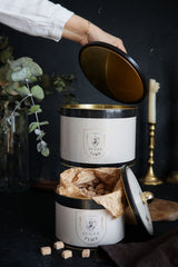 Azura Desenli Metal Saklama Kabı Seti - 2'li Set (1,3 Lt - 2,9 Lt) ERB53V3