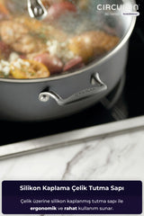 Cam Kapaklı Sığ Tencere 28 CM