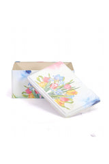 Ef058-30 Flower Tulip Desenli Dikdörtgen Metal Saklama Kabı 17x26 Cm